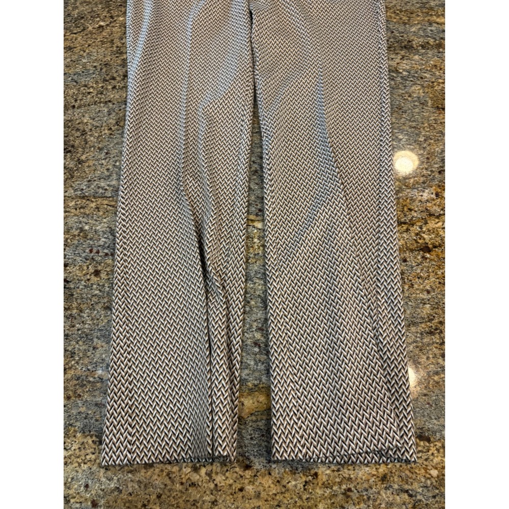 Anne Klein Brown Black Chevron Knit Pant Suit Set Blazer Trousers Professional L - Picture 9 of 16